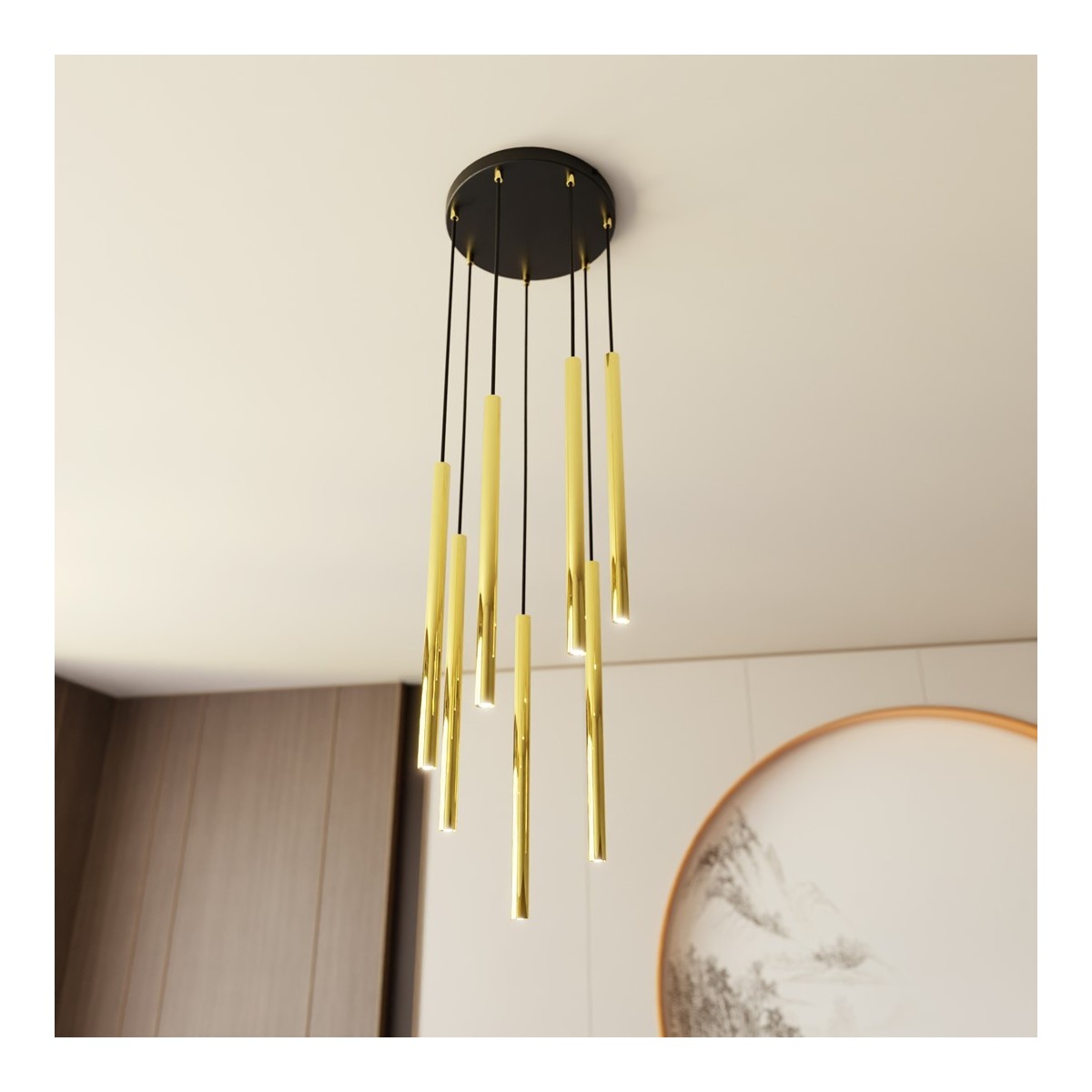 Emibig SELTER 7 PREMIUM GOLD EM1332/7PREM kolor czarny z kategorii lampy wiszące