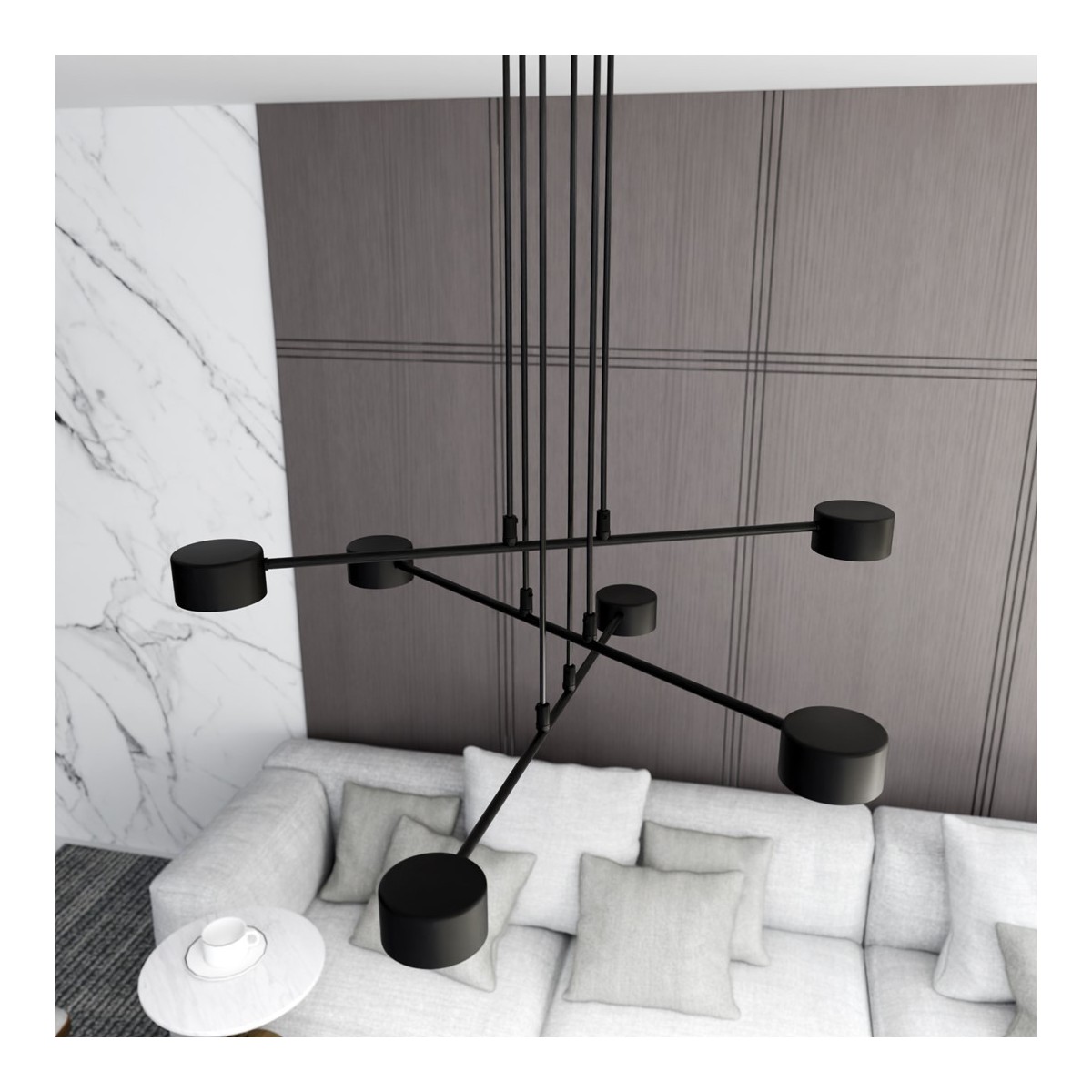 Emibig MODUS 6 BLACK EM1339/6 kolor czarny z kategorii lampy wiszące