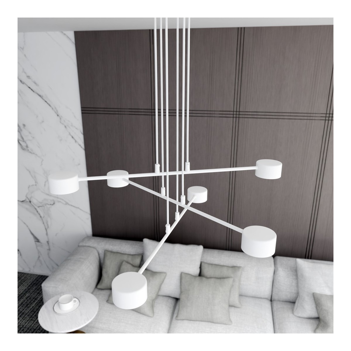 Emibig MODUS 6 WHITE EM1340/6 kolor biały z kategorii lampy wiszące