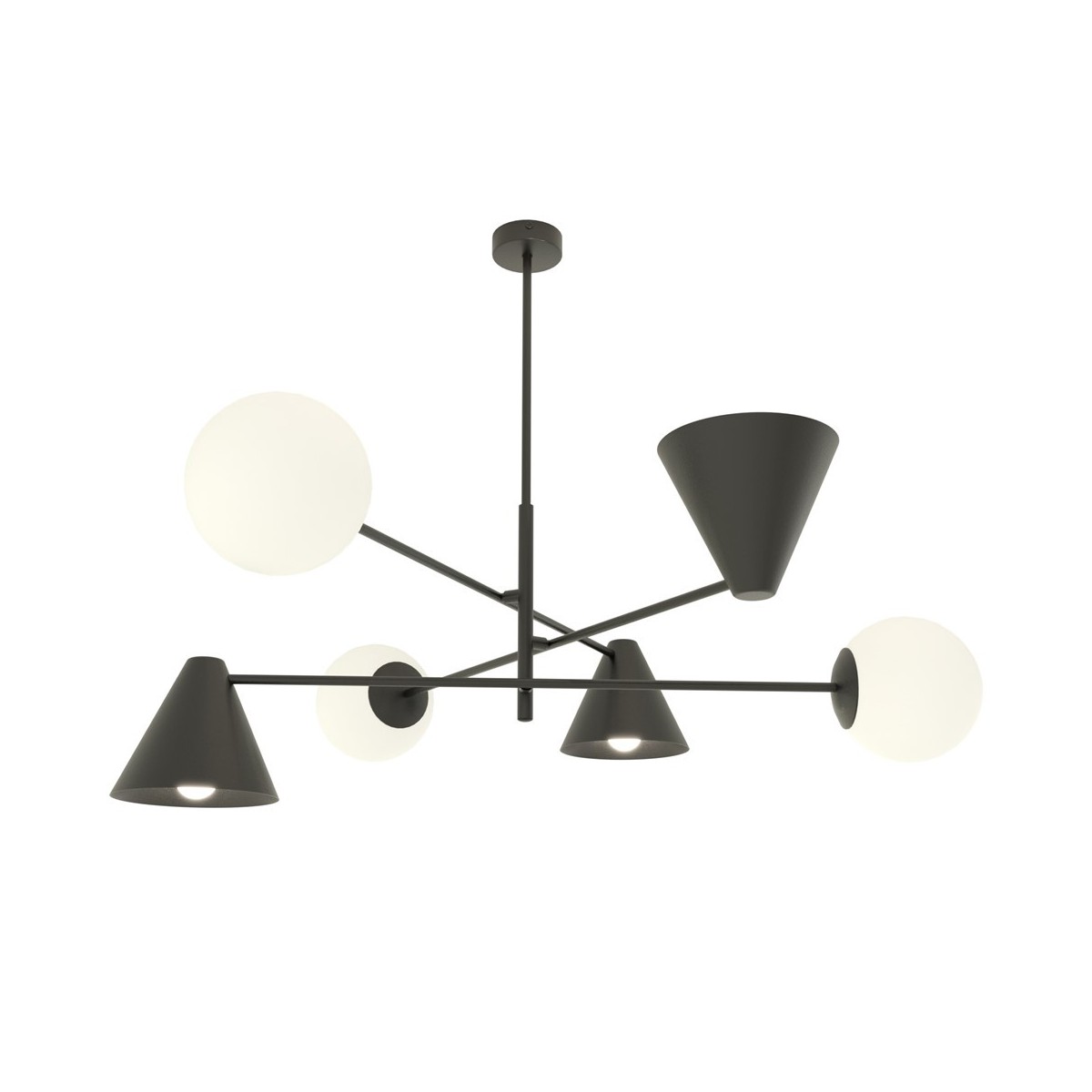 Emibig HERMES 6 BLACK EM1347/6 kolor czarny z kategorii lampy sufitowe