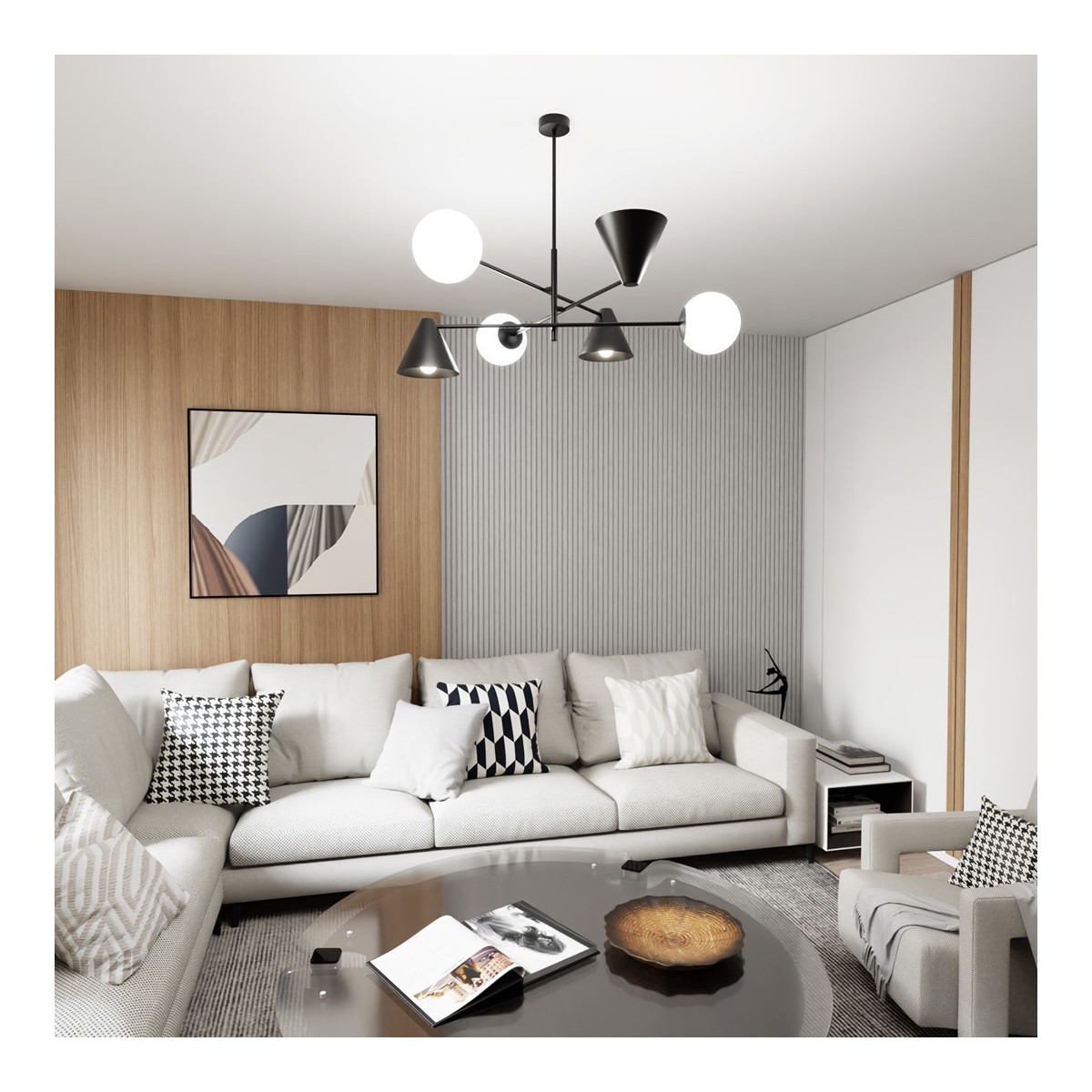 Emibig HERMES 6 BLACK EM1347/6 kolor czarny z kategorii lampy sufitowe