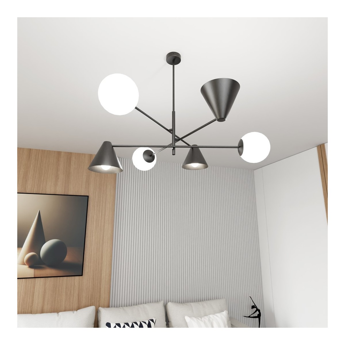 Emibig HERMES 6 BLACK EM1347/6 kolor czarny z kategorii lampy sufitowe