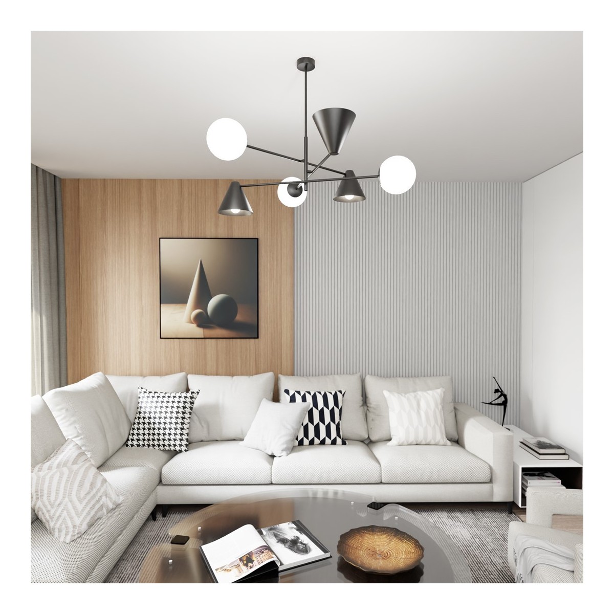 Emibig HERMES 6 BLACK EM1347/6 kolor czarny z kategorii lampy sufitowe