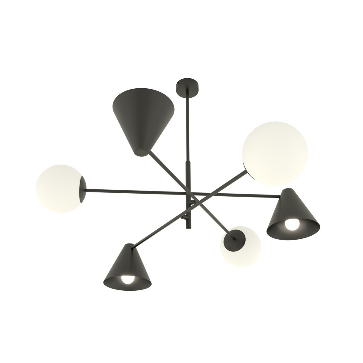 Emibig HERMES 6 BLACK EM1347/6 kolor czarny z kategorii lampy sufitowe