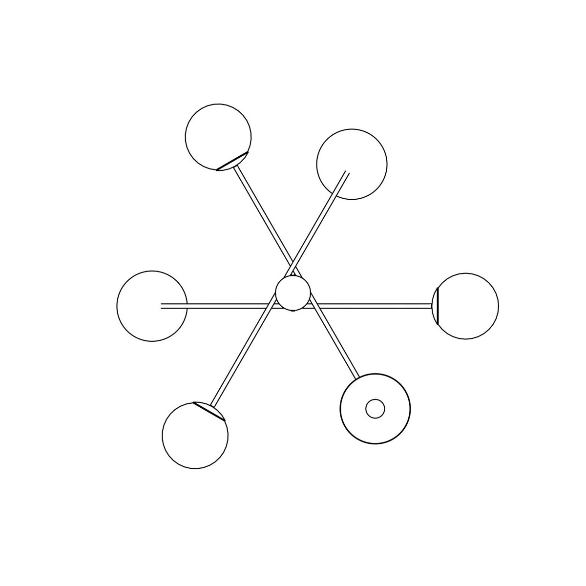 Emibig HERMES 6 BLACK EM1347/6 kolor czarny z kategorii lampy sufitowe