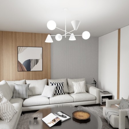 Emibig HERMES 6 WHITE EM1348/6 kolor biały z kategorii lampy sufitowe