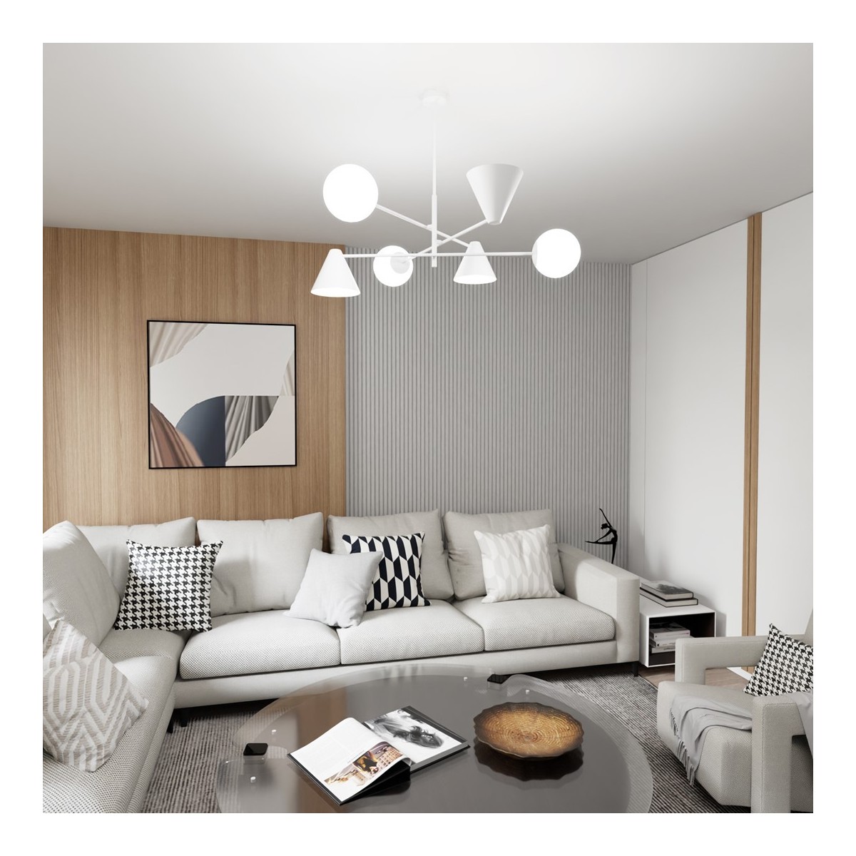 Emibig HERMES 6 WHITE EM1348/6 kolor biały z kategorii lampy sufitowe