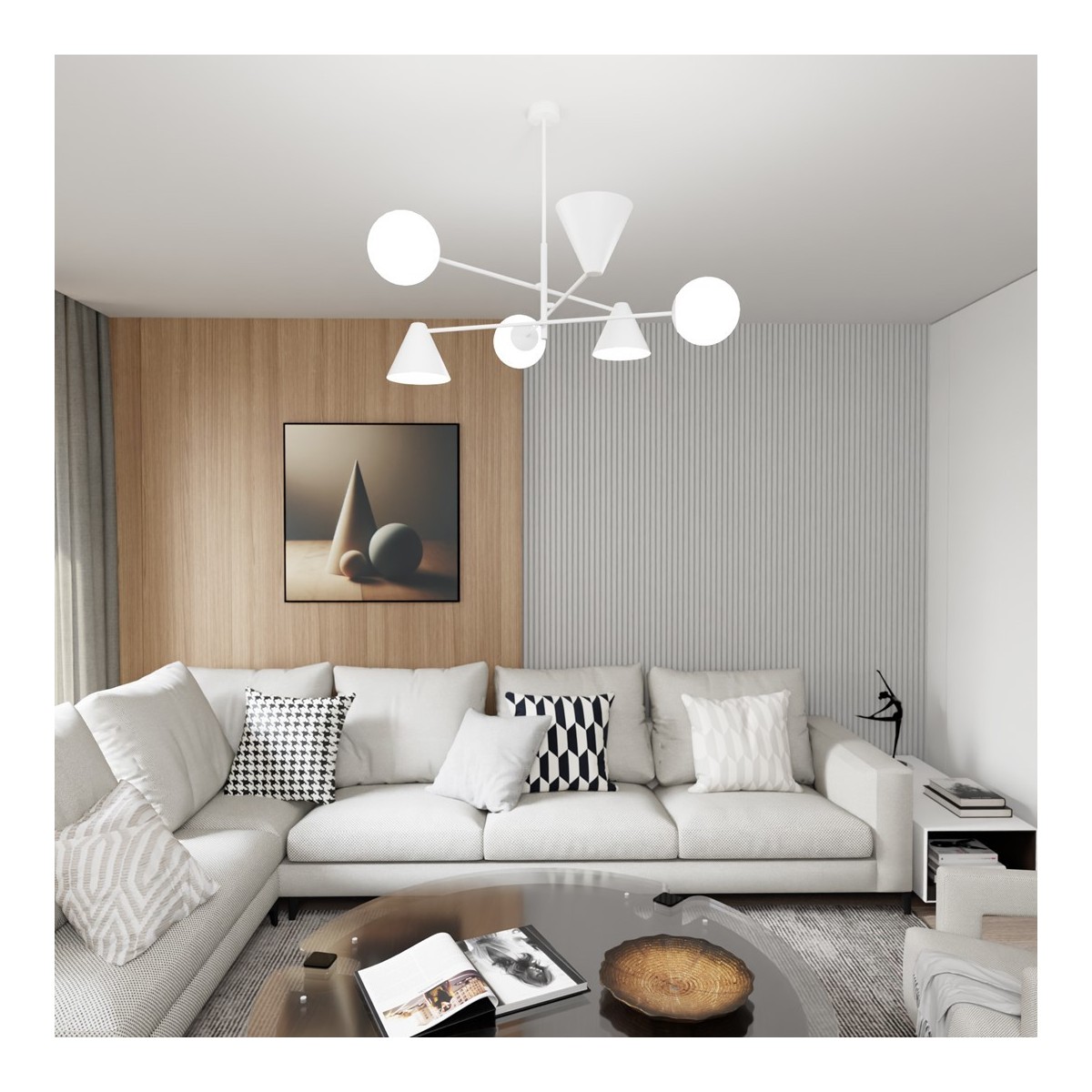 Emibig HERMES 6 WHITE EM1348/6 kolor biały z kategorii lampy sufitowe