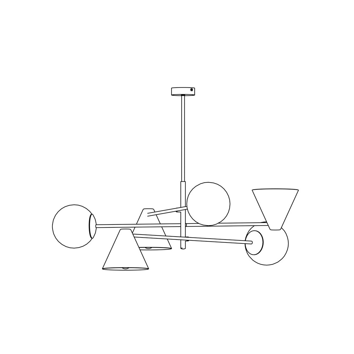 Emibig HERMES 6 WHITE EM1348/6 kolor biały z kategorii lampy sufitowe