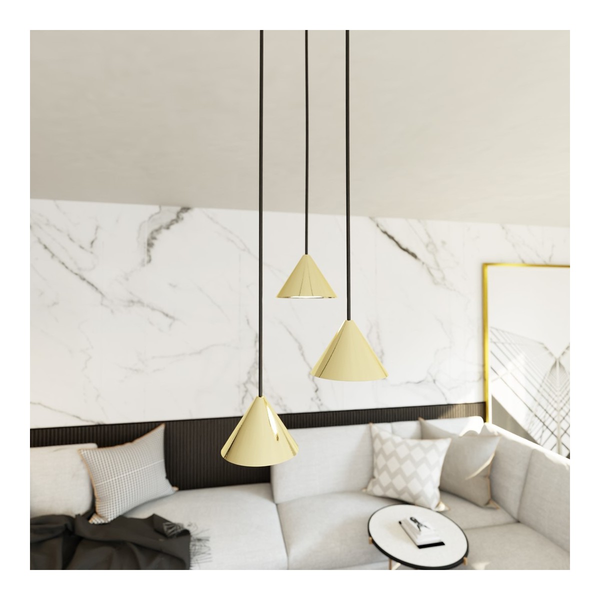 Emibig ELIT 3 PREMIUM GOLD EM1329/3PREM kolor czarny z kategorii lampy wiszące