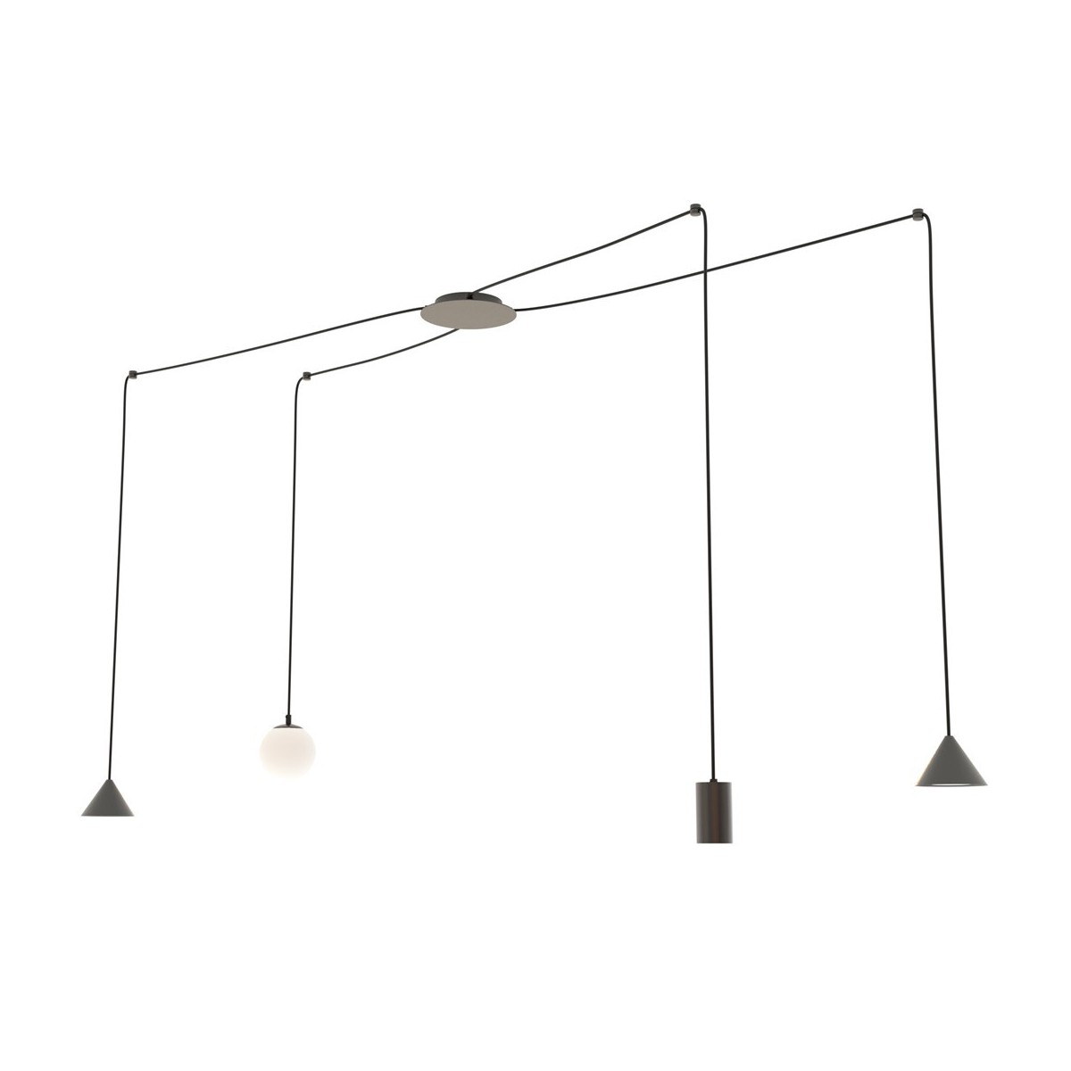 Emibig FUJI 4 BLACK EM1349/4 kolor czarny z kategorii lampy wiszące