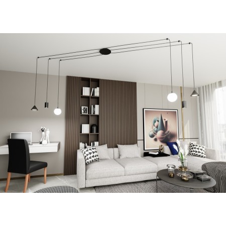 Emibig FUJI 6 BLACK EM1349/6 kolor czarny z kategorii lampy wiszące