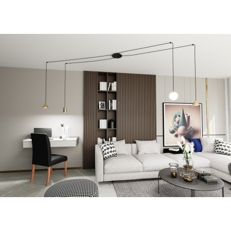 Emibig FUJI 4 GOLD EM1350/4 kolor czarny z kategorii lampy wiszące