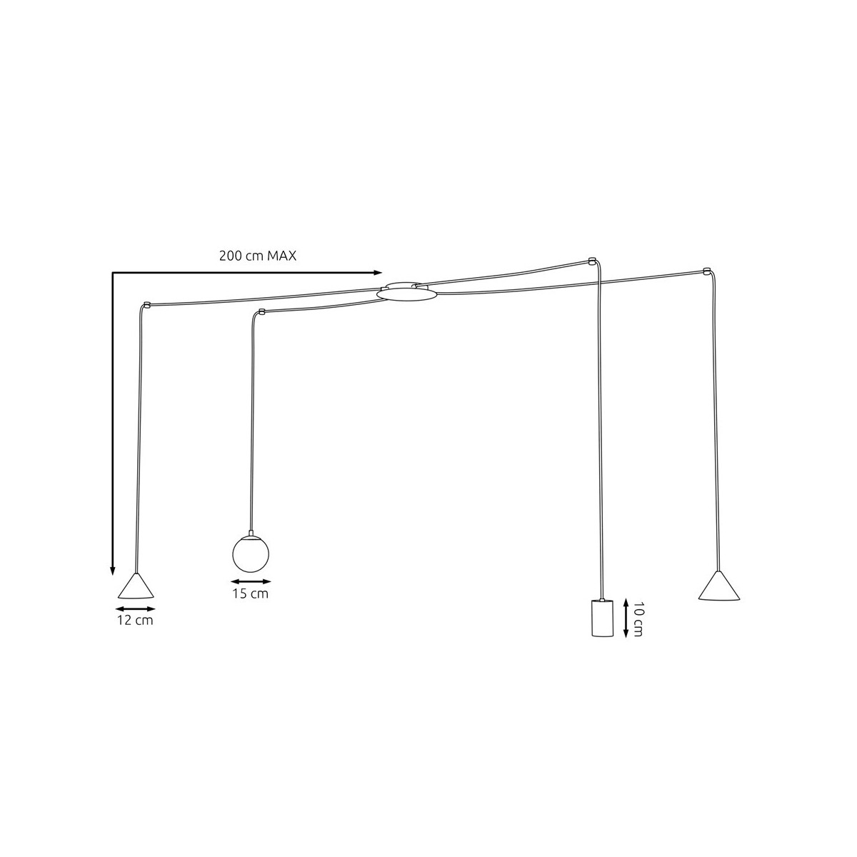 Emibig FUJI 4 GOLD EM1350/4 kolor czarny z kategorii lampy wiszące