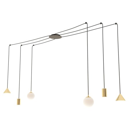 Emibig FUJI 6 GOLD EM1350/6 kolor czarny z kategorii lampy wiszące