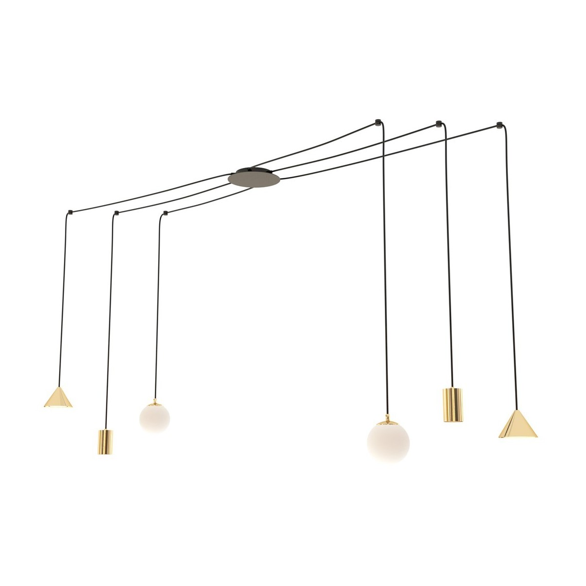 Emibig FUJI 6 GOLD EM1350/6 kolor czarny z kategorii lampy wiszące