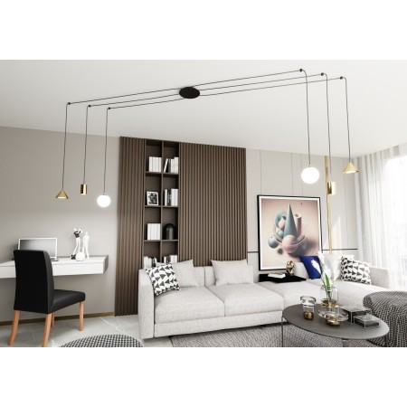 Emibig FUJI 6 GOLD EM1350/6 kolor czarny z kategorii lampy wiszące