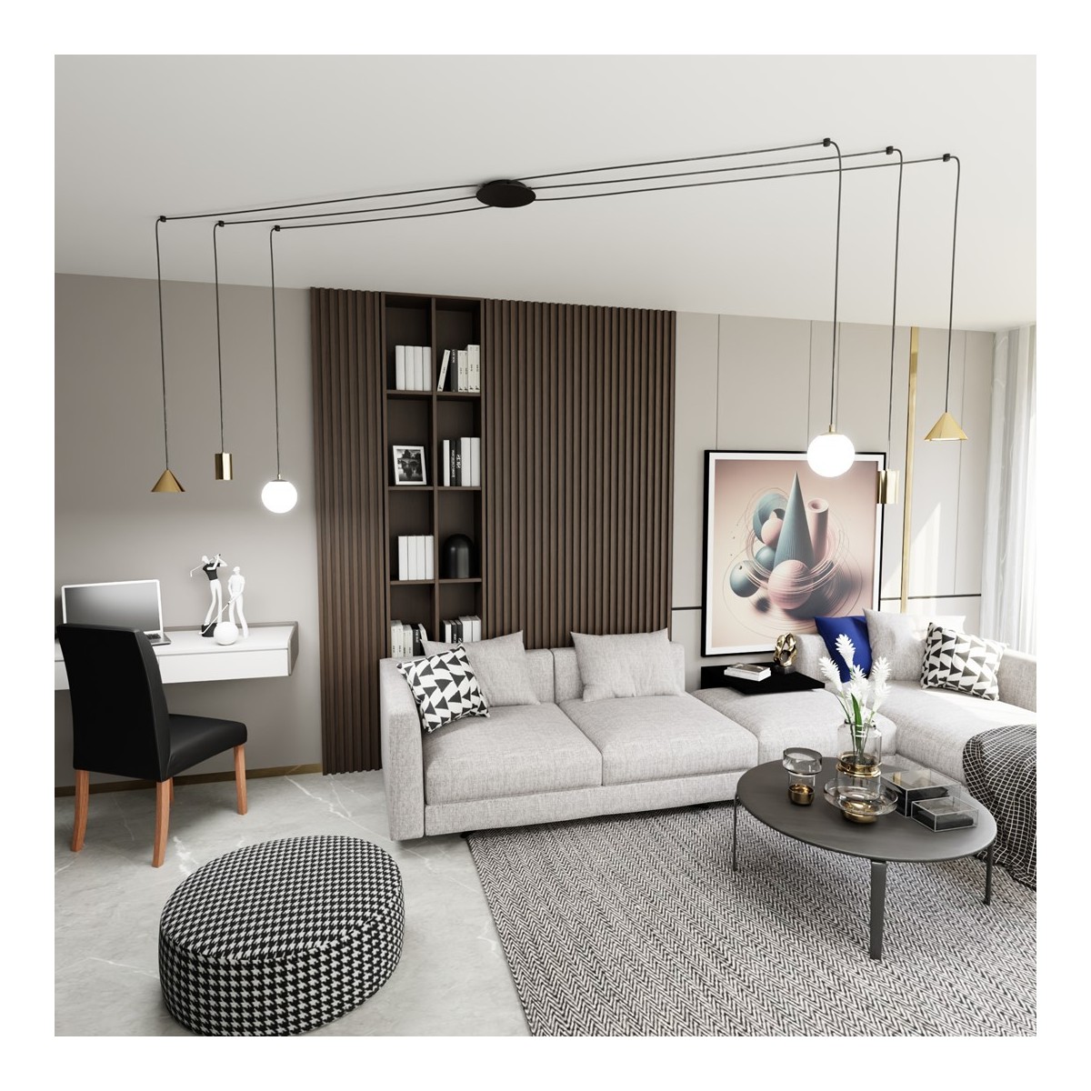 Emibig FUJI 6 GOLD EM1350/6 kolor czarny z kategorii lampy wiszące