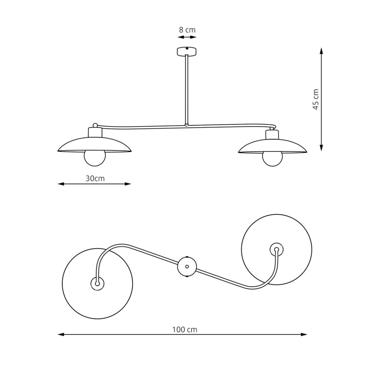 Emibig FOSTER 2 BLACK EM1353/2 kolor czarny z kategorii lampy sufitowe