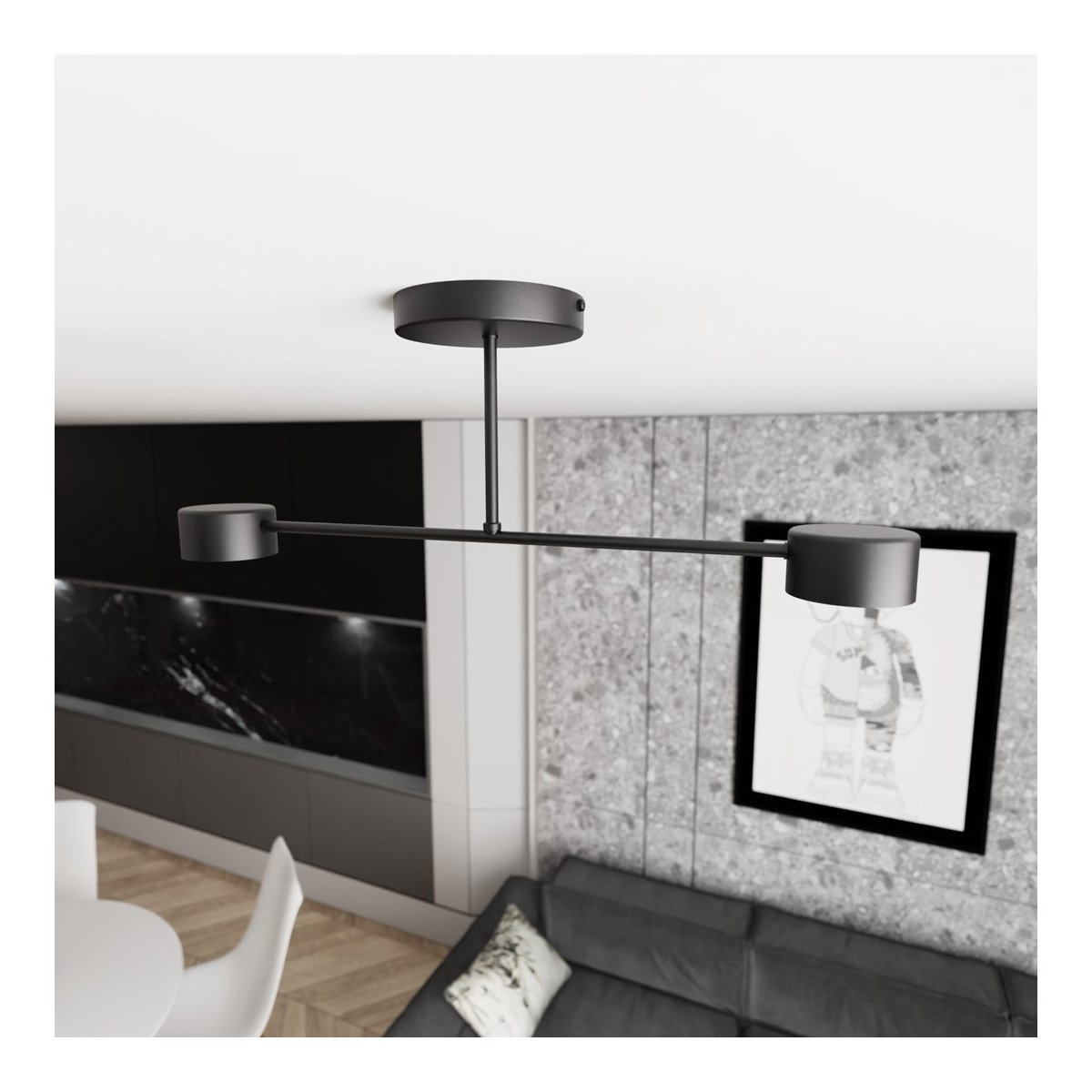 Emibig HALO 2 BLACK EM1355/2 kolor czarny z kategorii lampy sufitowe