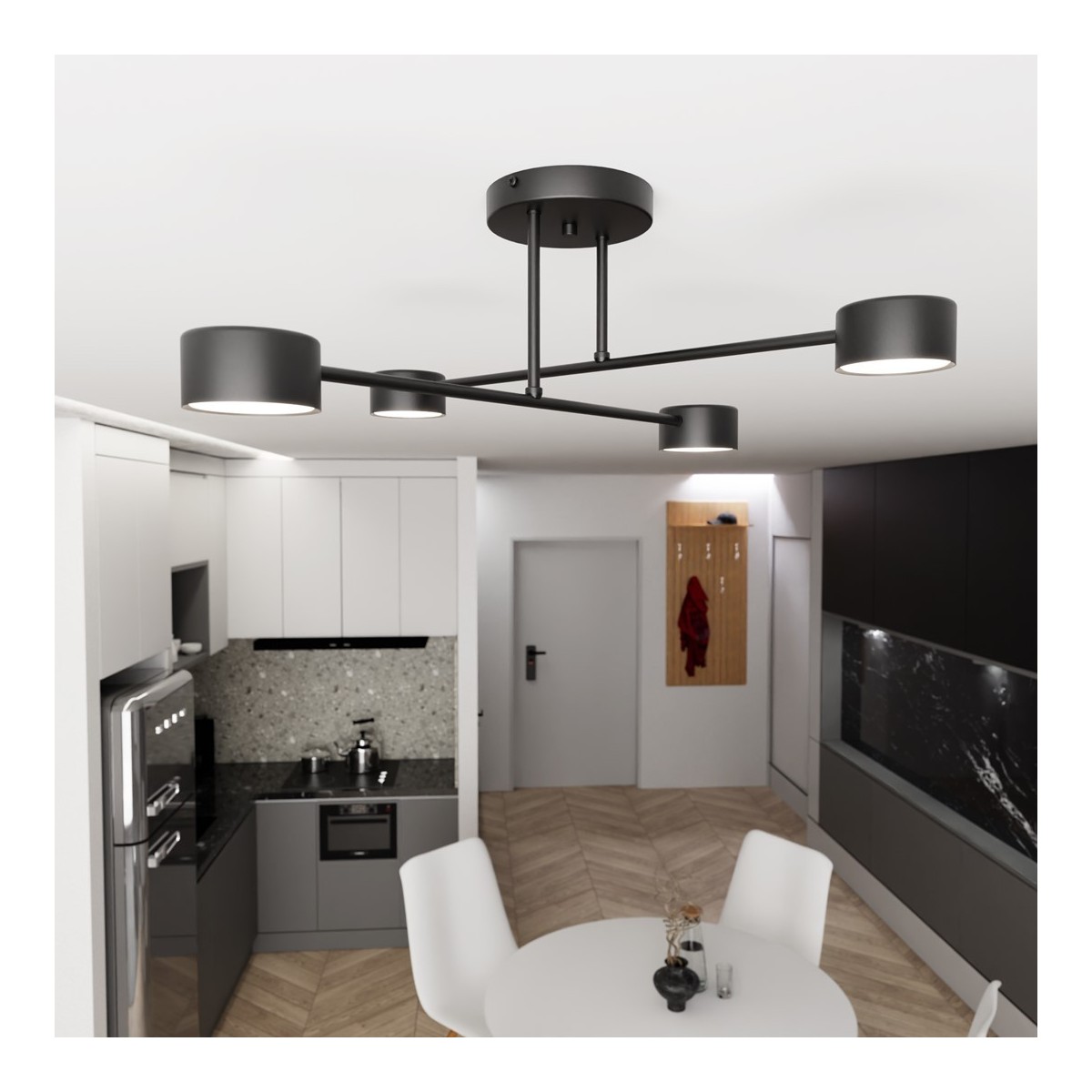 Emibig HALO 4 BLACK EM1355/4 kolor czarny z kategorii lampy sufitowe