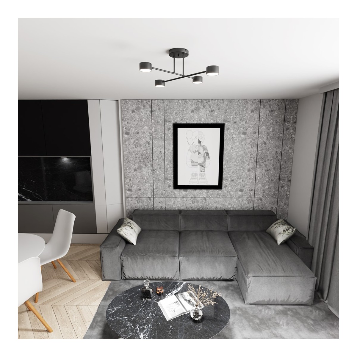 Emibig HALO 4 BLACK EM1355/4 kolor czarny z kategorii lampy sufitowe