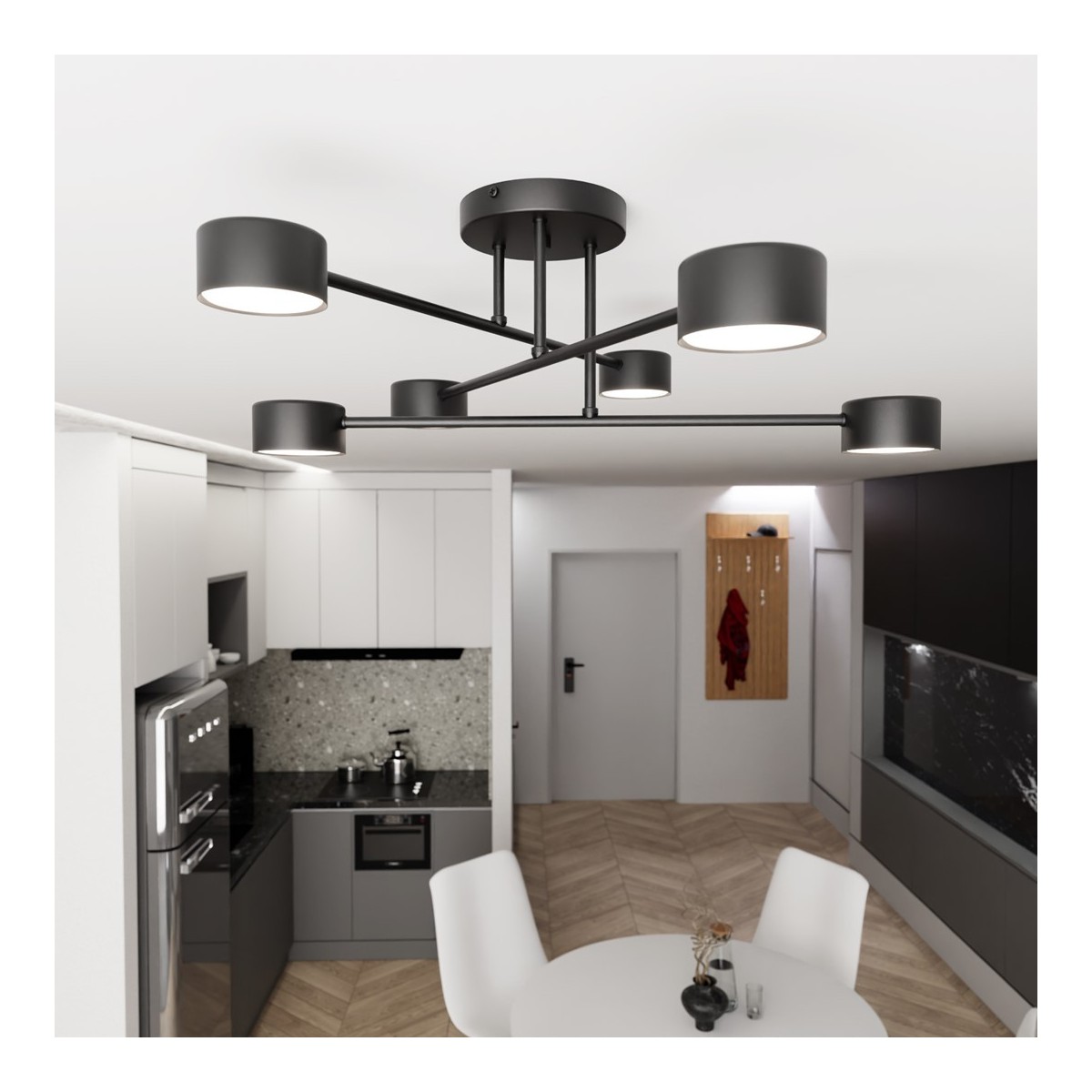 Emibig HALO 6 BLACK EM1355/6 kolor czarny z kategorii lampy sufitowe