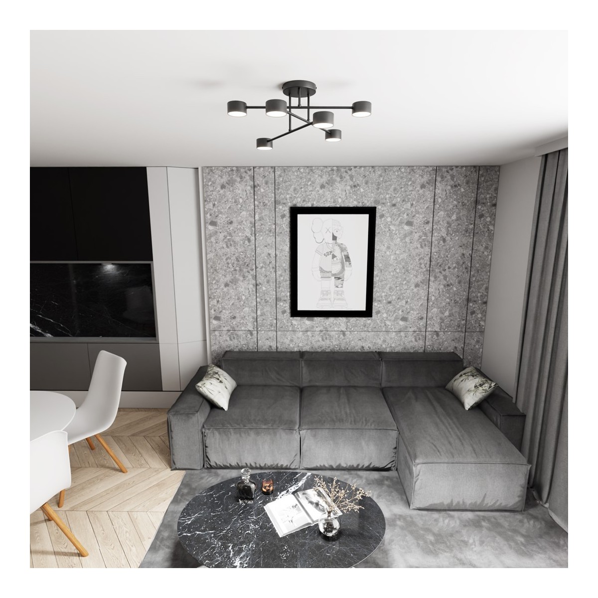 Emibig HALO 6 BLACK EM1355/6 kolor czarny z kategorii lampy sufitowe