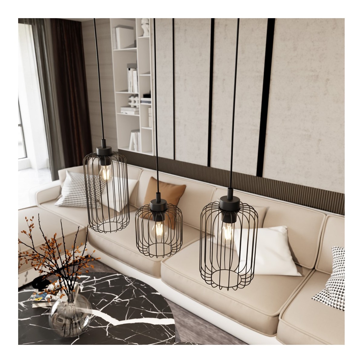 Emibig VANDER 3 BL EM1365/3 kolor czarny z kategorii lampy wiszące