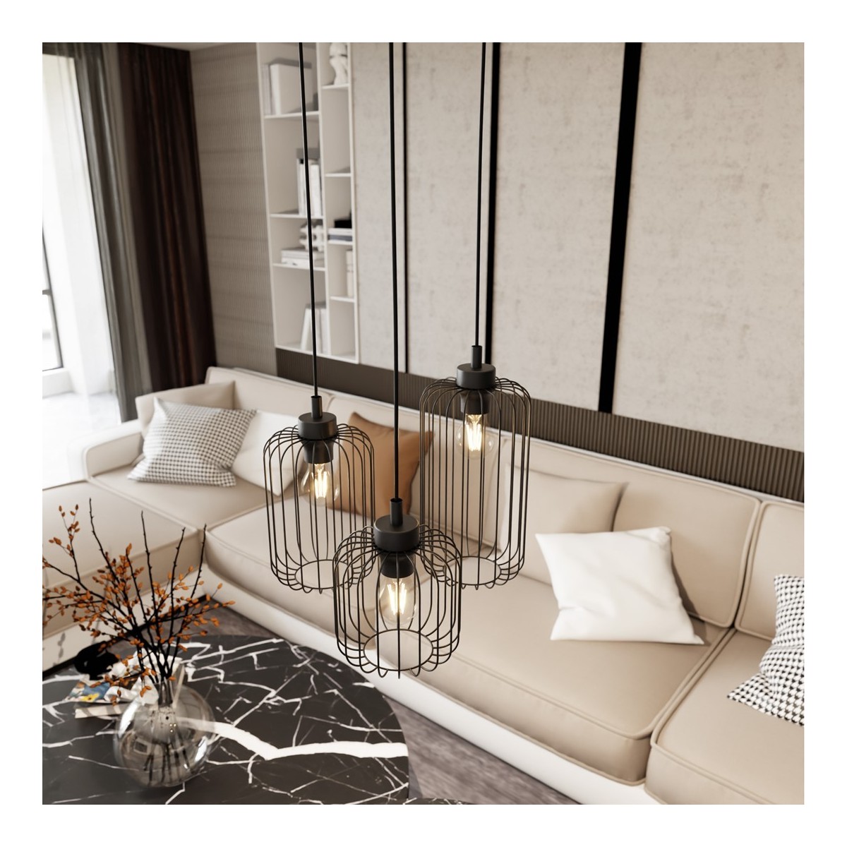 Emibig VANDER 3PREM BL EM1365/3PREM kolor czarny z kategorii lampy wiszące