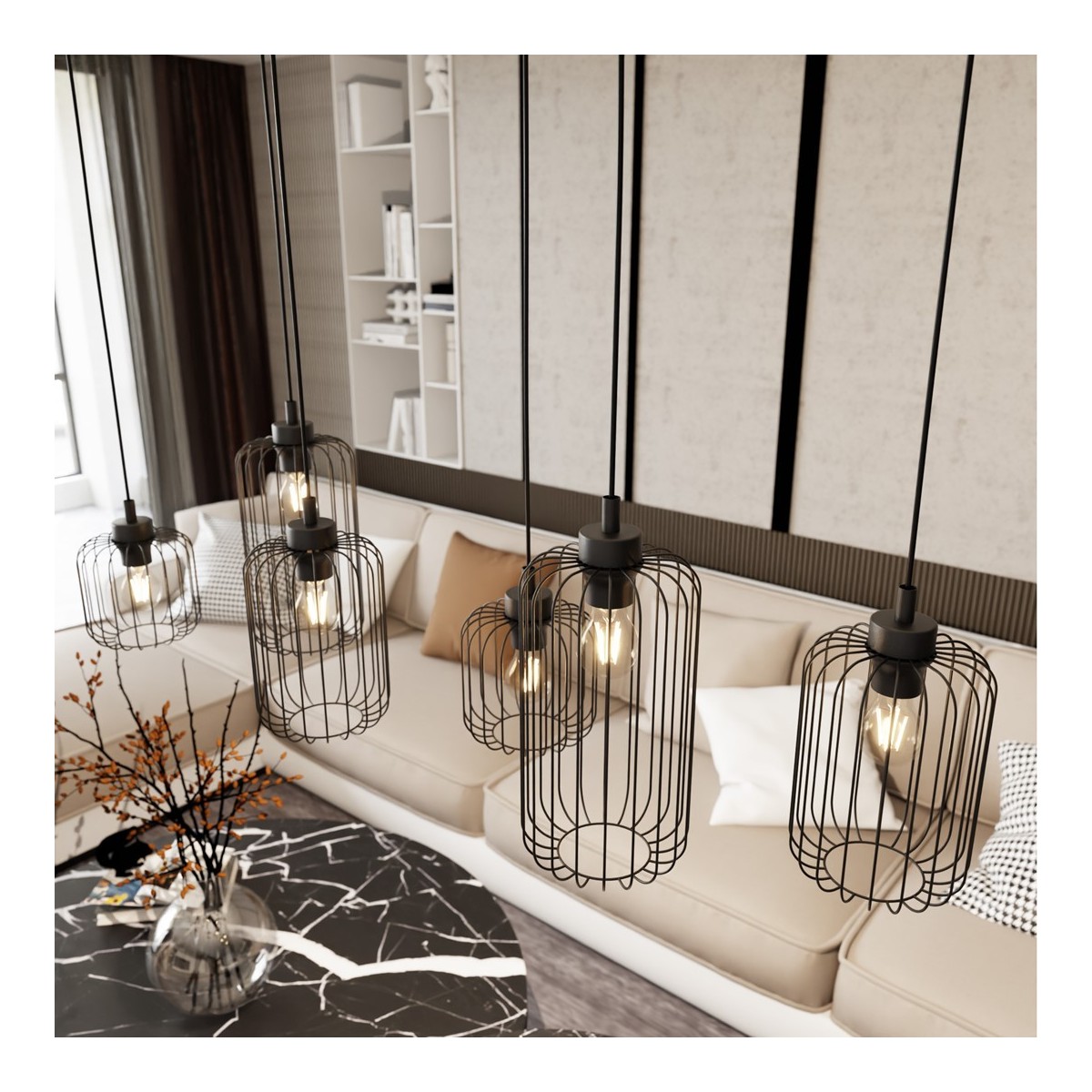 Emibig VANDER 6 BL EM1365/6 kolor czarny z kategorii lampy wiszące