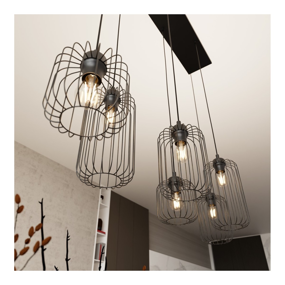 Emibig VANDER 6 BL EM1365/6 kolor czarny z kategorii lampy wiszące