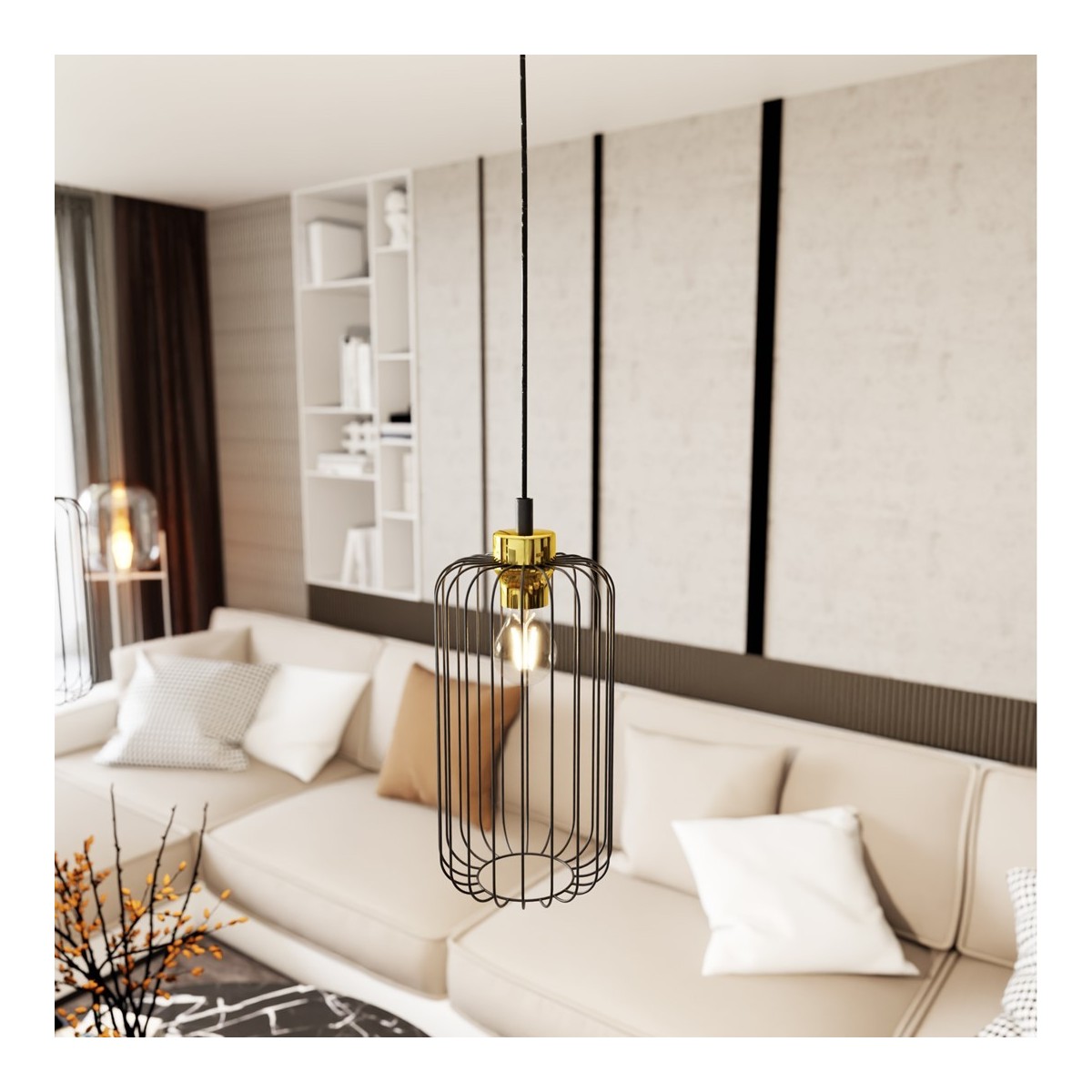 Emibig VANDER 1 BL GOLD EM1364/1 kolor złoty z kategorii lampy wiszące