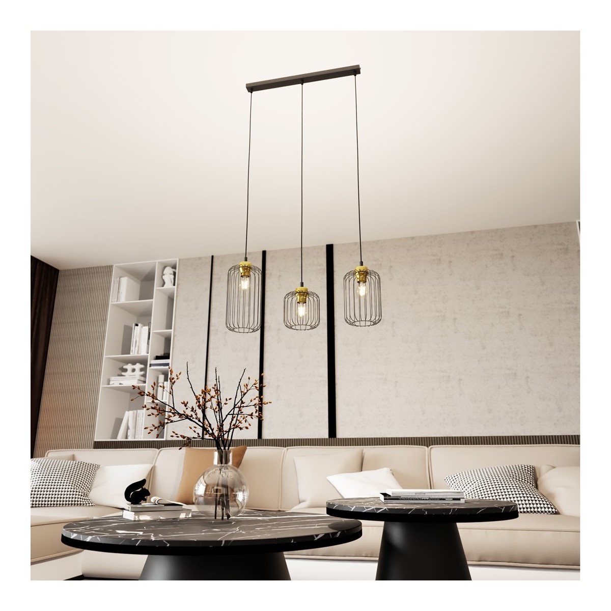 Emibig VANDER 3 BL GOLD EM1364/3 kolor złoty z kategorii lampy wiszące