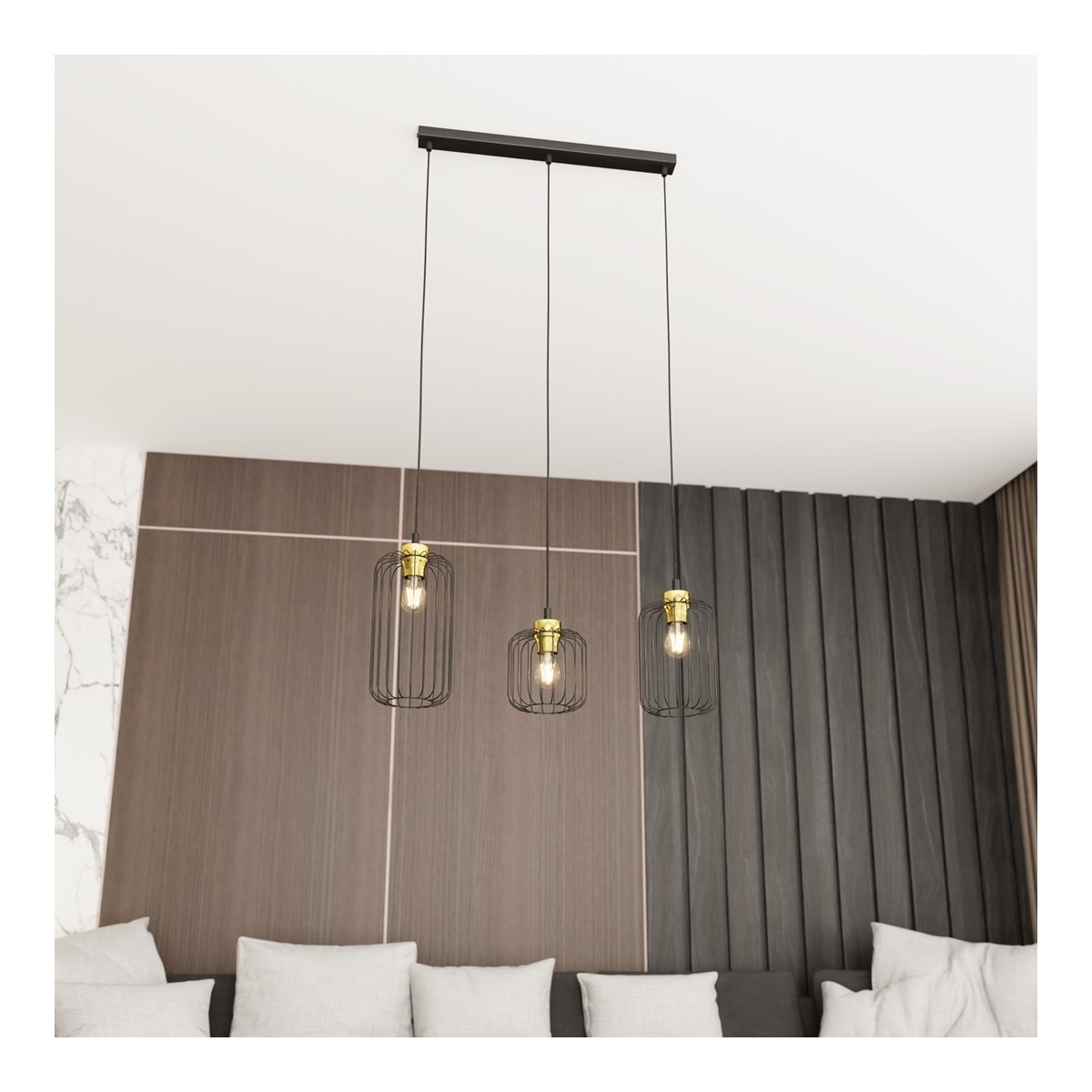 Emibig VANDER 3 BL GOLD EM1364/3 kolor złoty z kategorii lampy wiszące