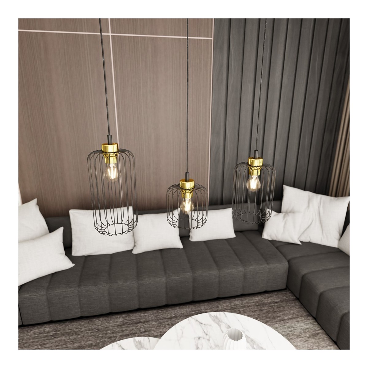 Emibig VANDER 3 BL GOLD EM1364/3 kolor złoty z kategorii lampy wiszące