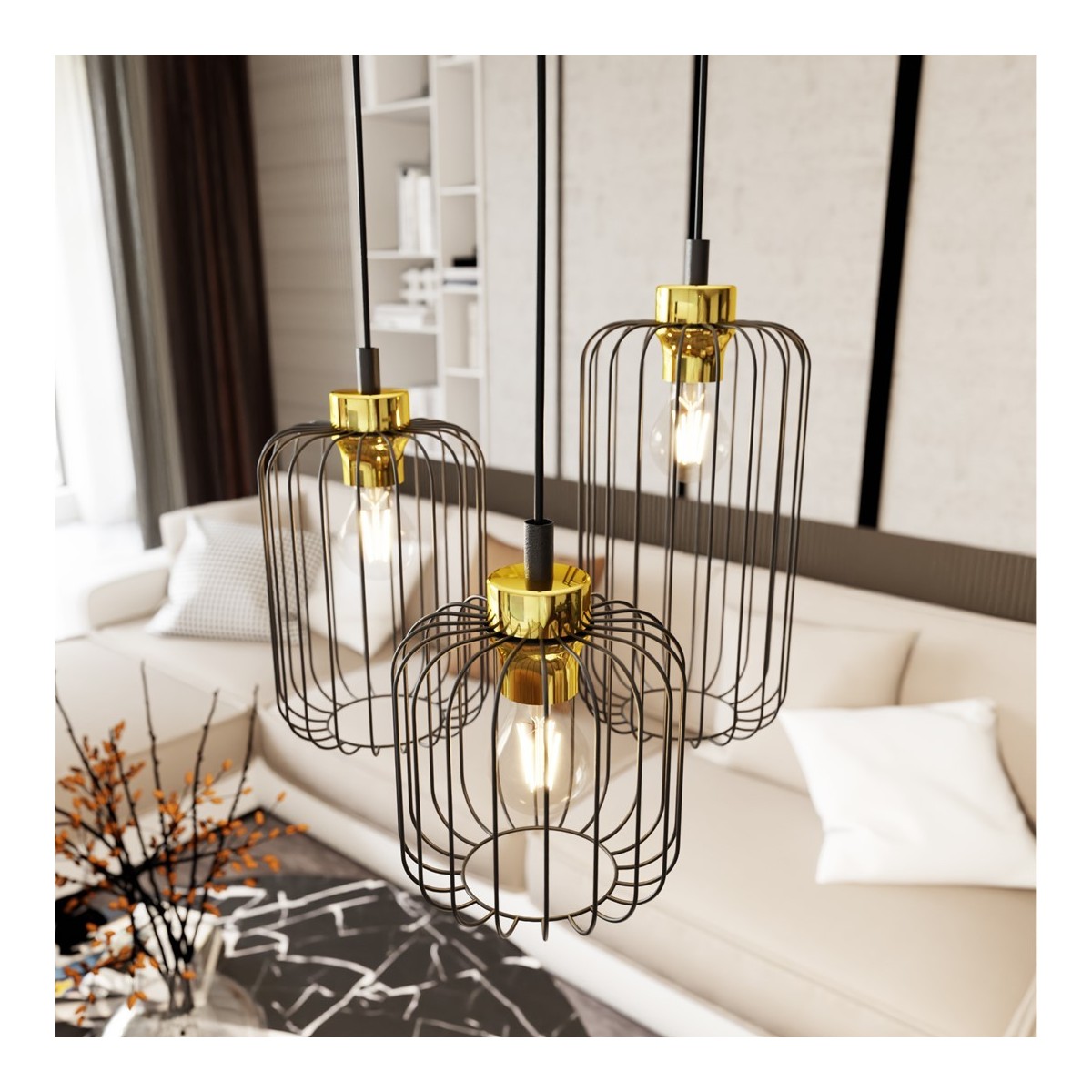 Emibig VANDER 3PREM BL GOLD EM1364/3PREM kolor złoty z kategorii lampy wiszące