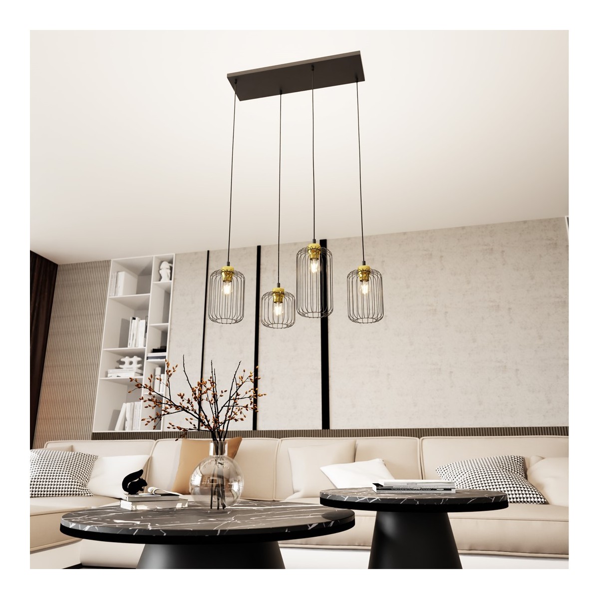 Emibig VANDER 4 BL GOLD EM1364/4 kolor złoty z kategorii lampy wiszące