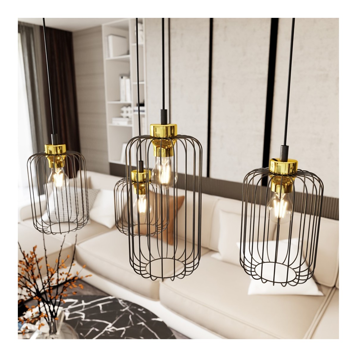 Emibig VANDER 4 BL GOLD EM1364/4 kolor złoty z kategorii lampy wiszące