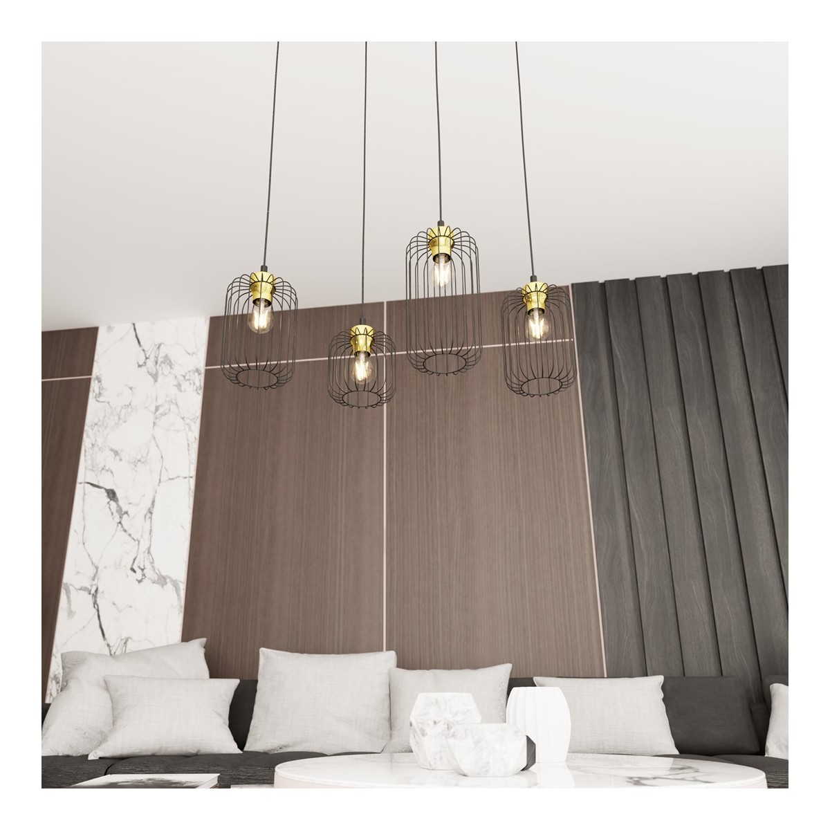 Emibig VANDER 4 BL GOLD EM1364/4 kolor złoty z kategorii lampy wiszące