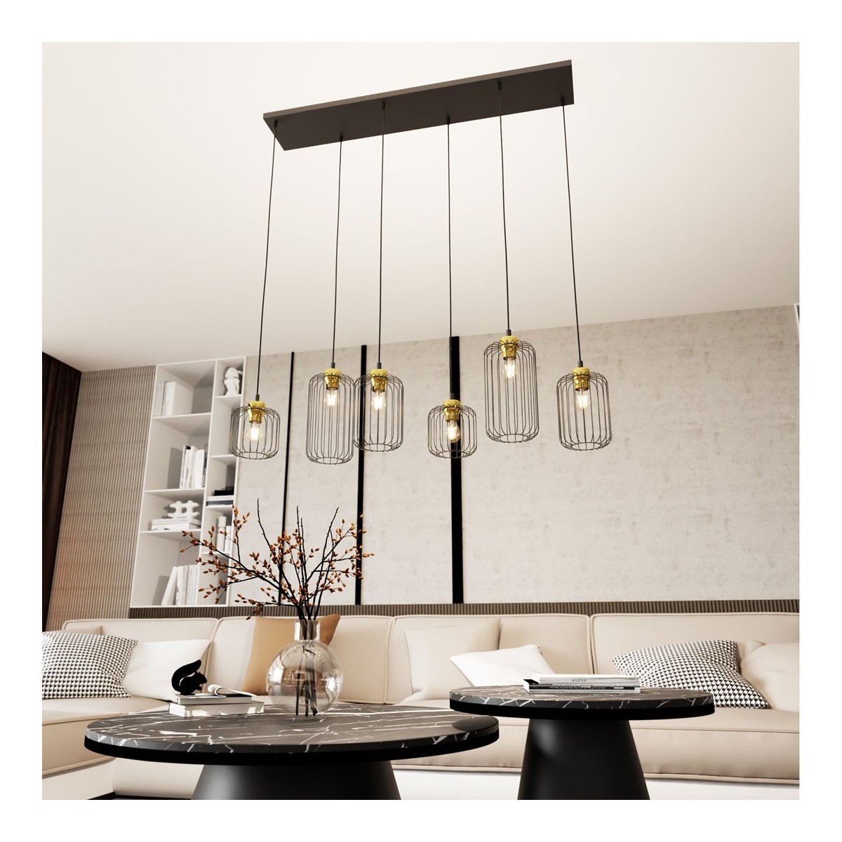 Emibig VANDER 6 BL GOLD EM1364/6 kolor złoty z kategorii lampy wiszące