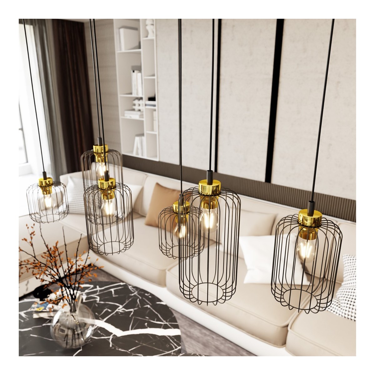 Emibig VANDER 6 BL GOLD EM1364/6 kolor złoty z kategorii lampy wiszące