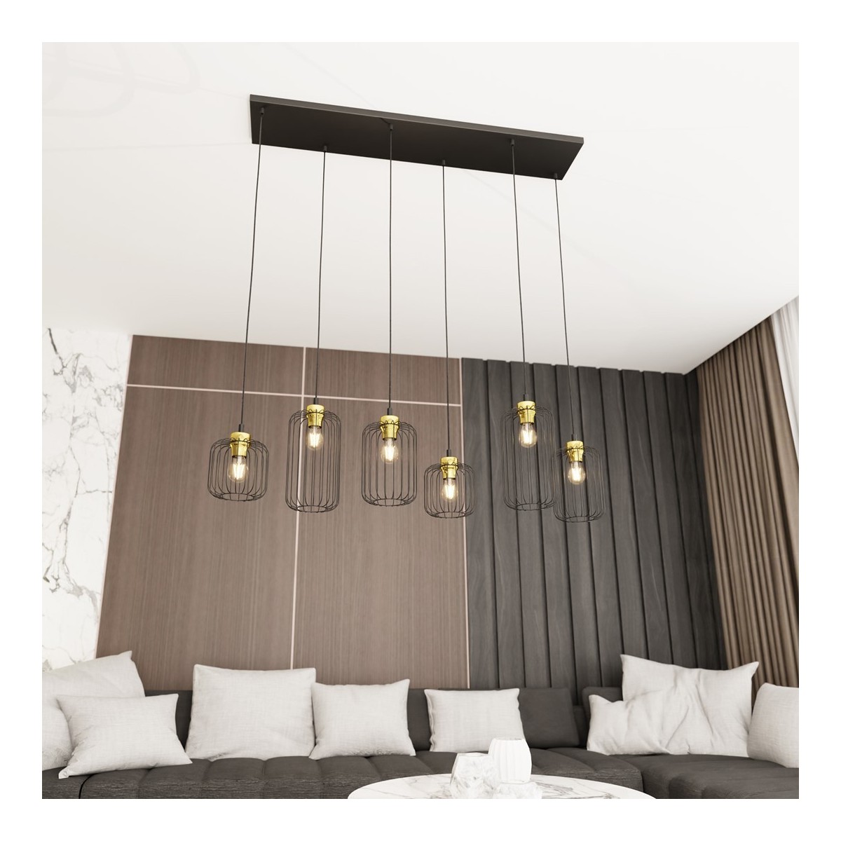 Emibig VANDER 6 BL GOLD EM1364/6 kolor złoty z kategorii lampy wiszące