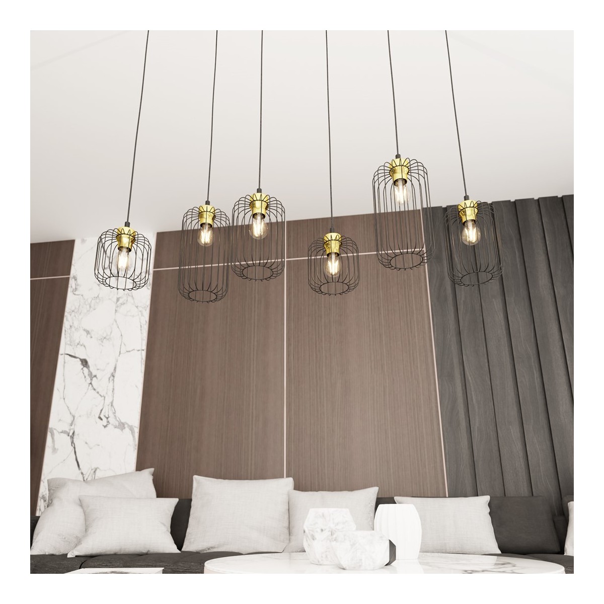 Emibig VANDER 6 BL GOLD EM1364/6 kolor złoty z kategorii lampy wiszące