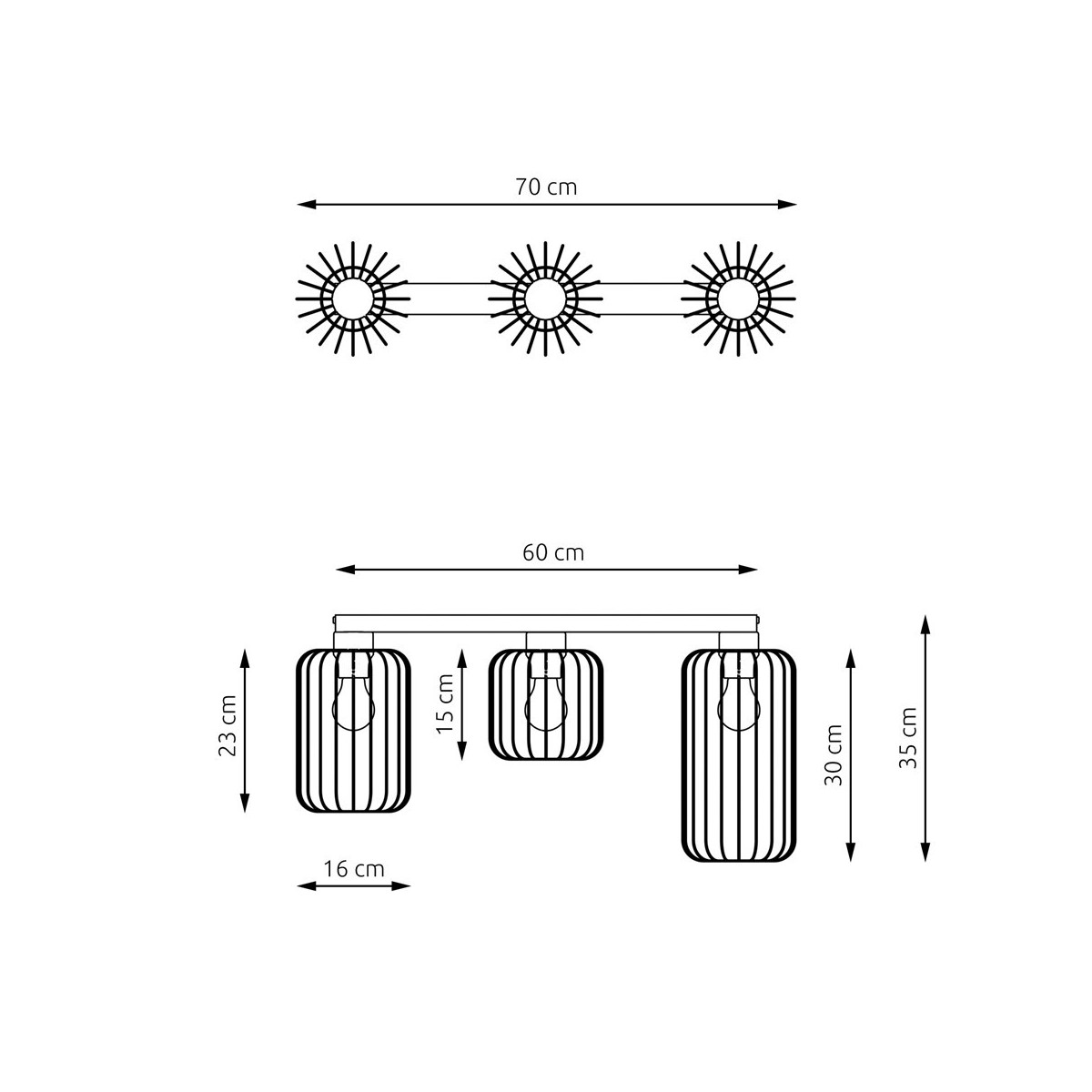 Emibig BARN 3 BL EM1367/3 kolor czarny z kategorii lampy sufitowe