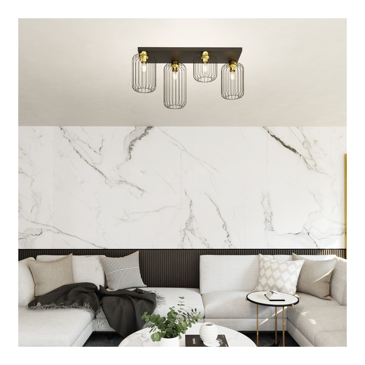 Emibig BARN 4 BL GOLD EM1366/4 kolor złoty z kategorii lampy sufitowe