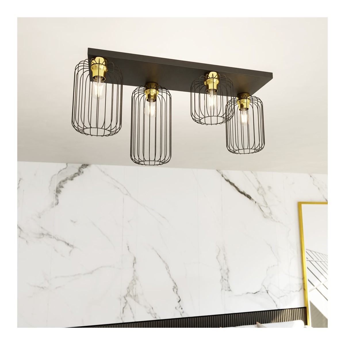 Emibig BARN 4 BL GOLD EM1366/4 kolor złoty z kategorii lampy sufitowe