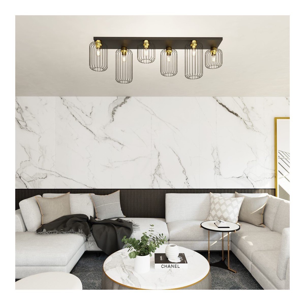 Emibig BARN 6 BL GOLD EM1366/6 kolor złoty z kategorii lampy sufitowe