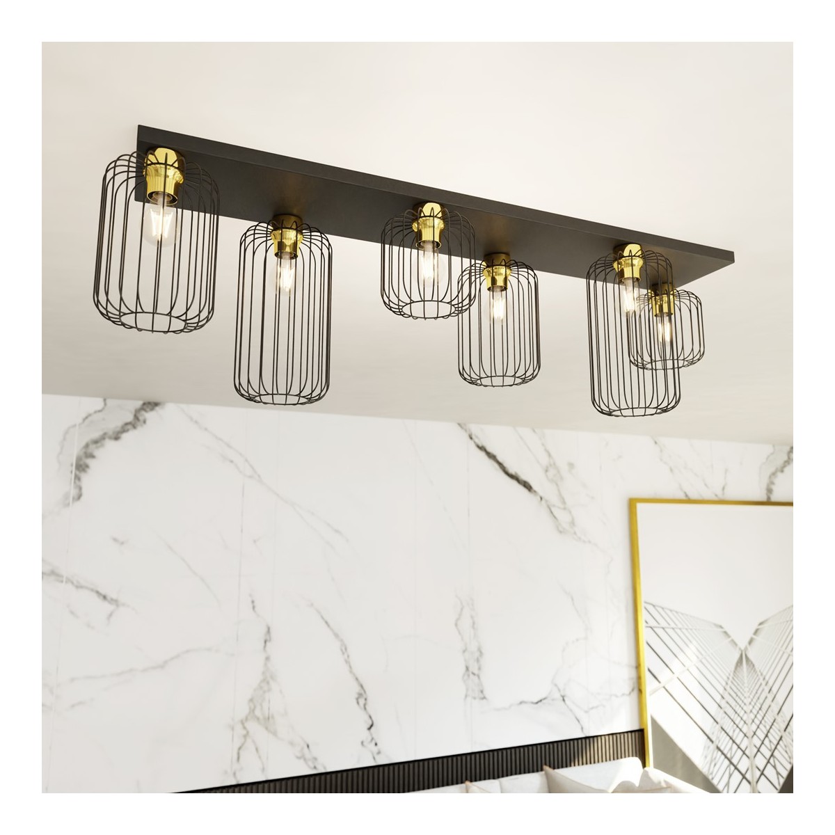 Emibig BARN 6 BL GOLD EM1366/6 kolor złoty z kategorii lampy sufitowe