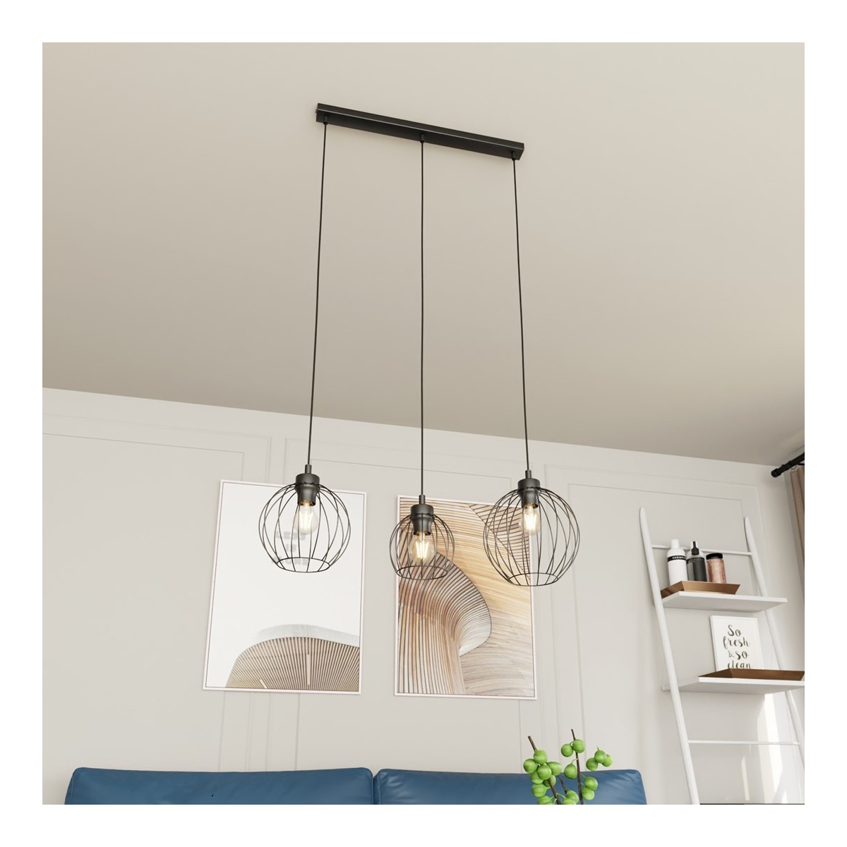 Emibig NANDO 3 BL EM1369/3 kolor czarny z kategorii lampy wiszące